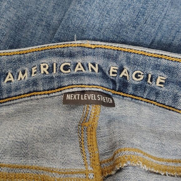 AMERICAN EAGLE Mid-Rise Jegging Sz 8 Women's Light Wash Stretch Jeans - Picture 3 of 5
